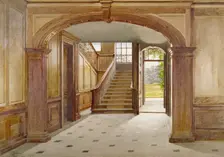 Interior view showing the staircase at Fairfax House, High Street, Putney, London, 1887. Artist: John Crowther