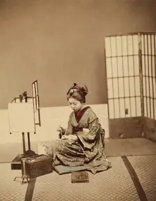 Interior - Young Woman Writing, c1885. Creator: Unknown