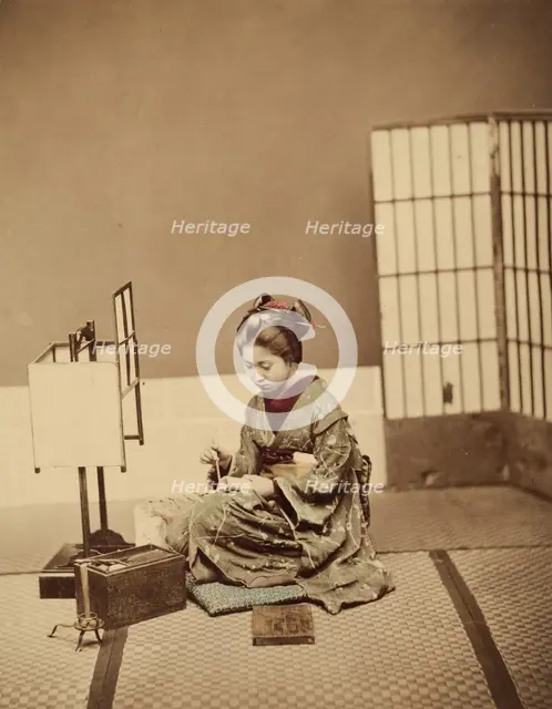 Interior - Young Woman Writing, c1885. Creator: Unknown.