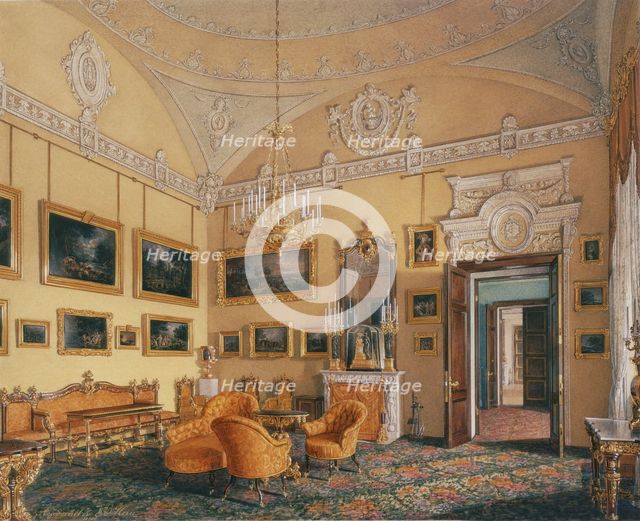 Interiors of the Winter Palace. The First Reserved Apartment. The Drawing-Room of Duke Maximilian Le Artist: Hau, Eduard (1807-1887)