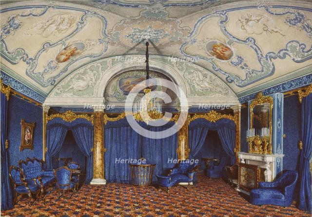 Interiors of the Winter Palace. The Fourth Reserved Apartment. A Bedroom, 1868. Artist: Hau, Eduard (1807-1887)