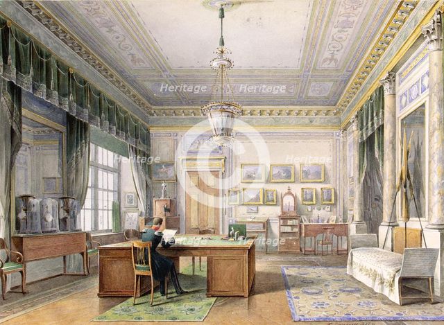 Interiors of the Winter Palace. The Study of Emperor Alexander II in the Winter Palace.