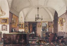 Interiors of the Winter Palace. The Study of Grand Prince Nicholas Nicolaievich, 1856. Artist: Ukhtomsky, Konstantin Andreyevich (1818-1881)