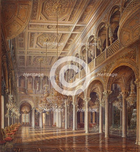 Interiors of the Small Hermitage, The Pavilion Hall, middle of the 19th century. Creator: Kolb, Alexander Chrisophorovich (1819-1887).