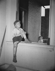 Interiors of wrecked homes on Independence Avenue..., Washington, D.C, 1942. Creator: Gordon Parks