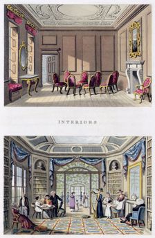 Interiors: The Old Cedar Parlour and the Modern Living Room 1816. Creator: Humphry Repton