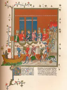 Interlude during the meal, 14th century, (1849). Creator: Kellerhoven