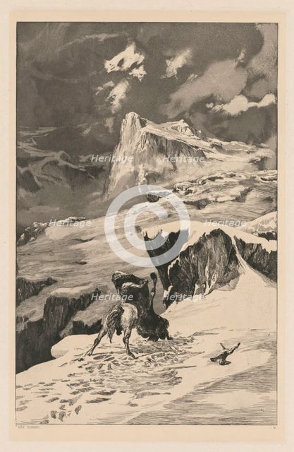 Intermezzo: Battling Centaurs (Opus IV, 4), 1881. Creator: Max Klinger (German, 1857-1920).