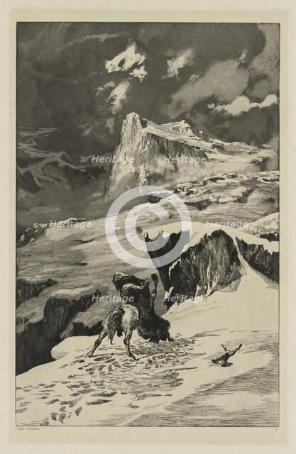 Intermezzo: Battling Centaurs (Opus IV, 4), 1881. Creator: Max Klinger (German, 1857-1920).