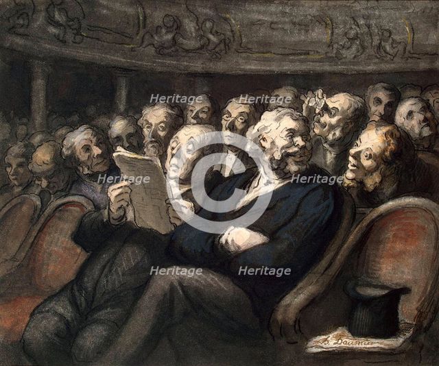 Intermission at the Comédie-Française, 1858.  Creator: Daumier, Honoré (1808-1879).