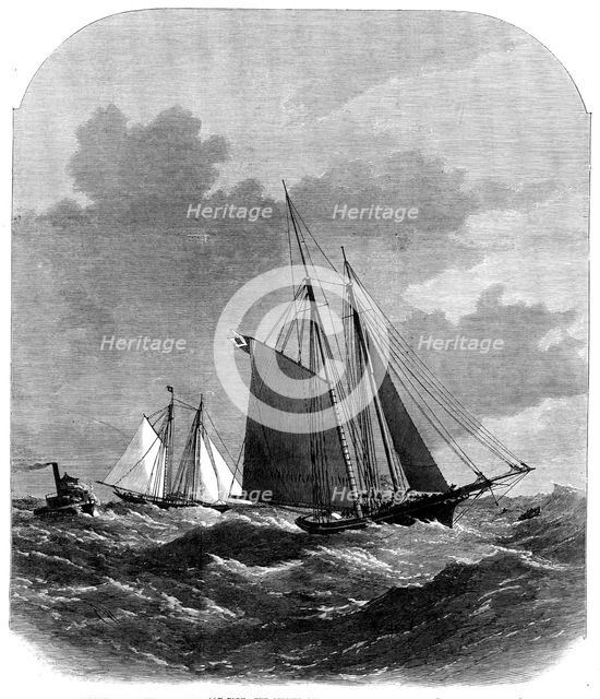 International Yacht-Races, New York: the Livonia and the Dauntless in a gale - "Man Overboard!" 1871 Creator: Unknown.