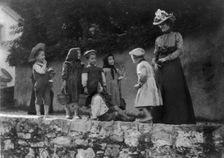 International courtesy. Italian children and wife of U.S. consul at Leghorn Italy, 1899. Creator: Frances Benjamin Johnston