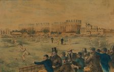 International Cricket Match at Kennington Oval late 19th century. Creator: Unknown