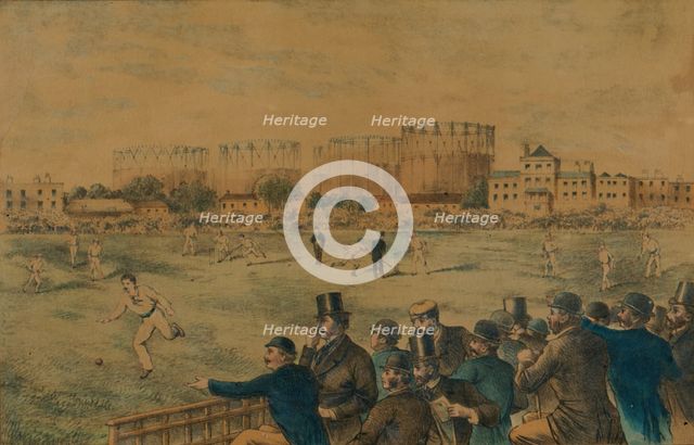 'International Cricket Match at Kennington Oval', late 19th century. Creator: Unknown.