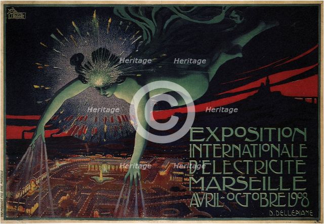 International Exposition of Electricity, Marseille, 1908. Artist: Dellepiane, David (1866-1932)