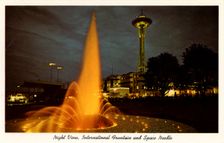 International Fountain and Space Needle, Seattle, Washington, USA, 1963