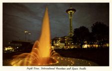 International Fountain and Space Needle, Seattle, Washington, USA, 1963