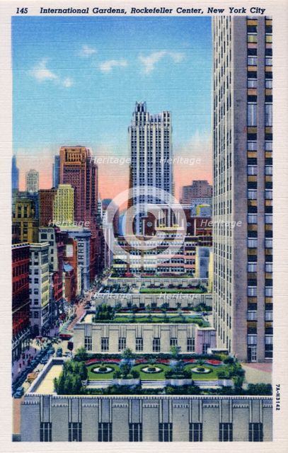 International Gardens, Rockefeller Center, New York, NY, 1937. Artist: Unknown