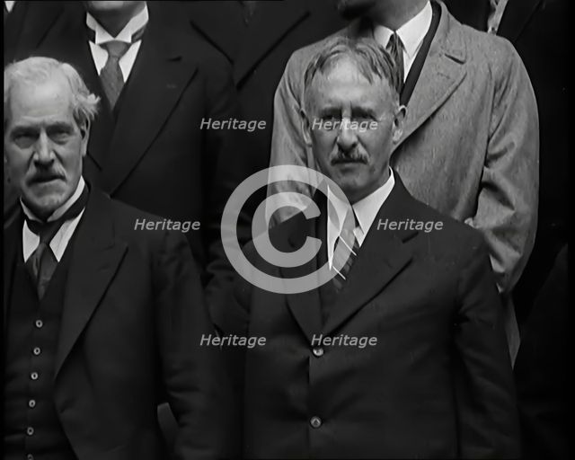 International Leaders Gathering on the Steps of a Building for a Conference on Economic..., 1931. Creator: British Pathe Ltd.