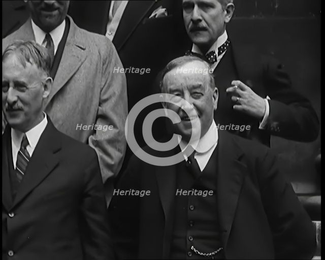 International Leaders Gathering on the Steps of a Building for a Conference on Economic..., 1931. Creator: British Pathe Ltd.