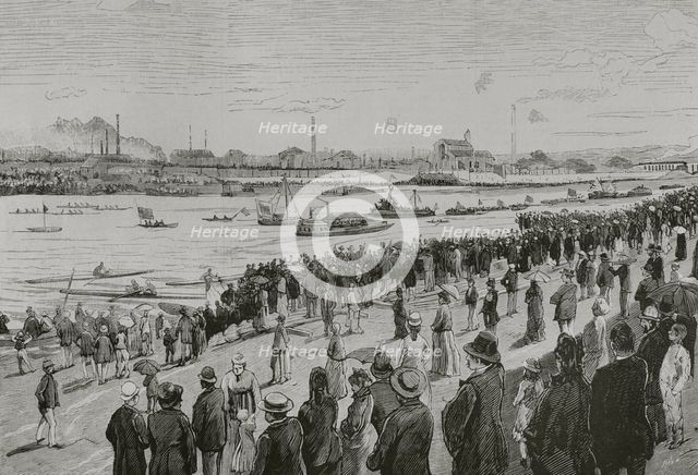 International regattas festival on the Seine, 18 August 1878.  Creators: Bernardo Rico, Josep Lluís Pellicer Feñé.