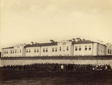 Internees Praying outside the Gornyi Zerentui Prison, 1891. Creator: Aleksei Kuznetsov