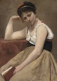 Interrupted Reading, c. 1870. Creator: Jean-Baptiste-Camille Corot