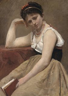 Interrupted Reading, c. 1870. Creator: Jean-Baptiste-Camille Corot