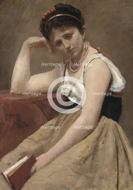 Interrupted Reading, c. 1870. Creator: Jean-Baptiste-Camille Corot.