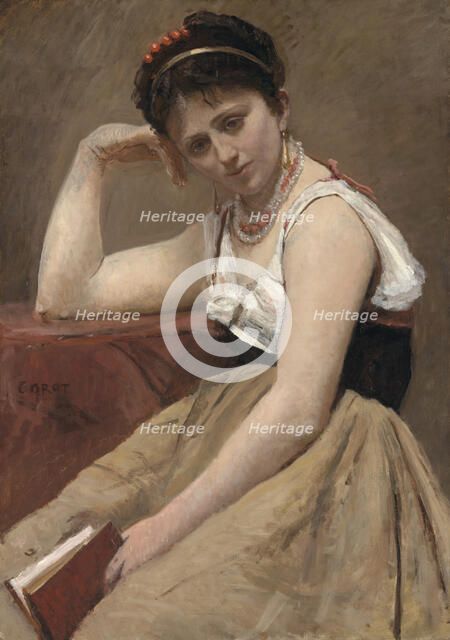 Interrupted Reading, c. 1870. Creator: Jean-Baptiste-Camille Corot.