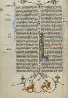 Intial I: Christ Blessing Moses; Abbey Bible, about 1250-1262. Creator: Unknown