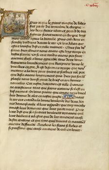 Intiial A: Gillion's Sons Attacked by Pirates; Roman de Gillion de Trazegnies, 1464. Creators: Lieven van Lathem, David Aubert