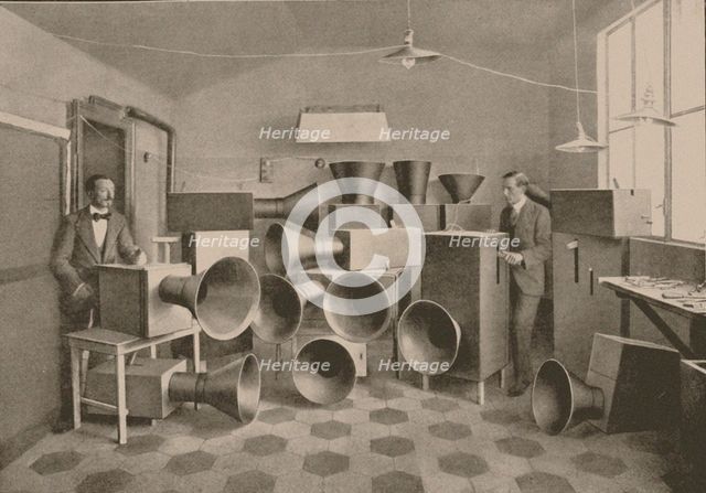 Intonarumori. Luigi Russolo and Ugo Piatti in the Studio in Milan. From L'arte dei Rumori. (Instru