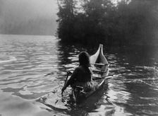 Into the shadow-Clayoquot, c1910. Creator: Edward Sheriff Curtis