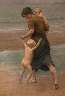 Into the Water!, c1889. Creator: Virginie Elodie Demont-Breton