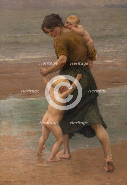 Into the Water!, c1889. Creator: Virginie Elodie Demont-Breton.