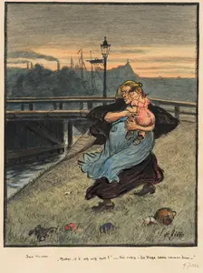 Into the water, c.1919. Creator: Zille, Heinrich (1858-1929)