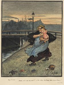 Into the water, c.1919. Creator: Zille, Heinrich (1858-1929)