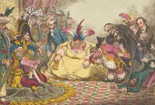Introduction of Citizen Volpone & His Suite, at Paris.-Vide, The Moniteur, & ..., November 15, 1802. Creator: James Gillray