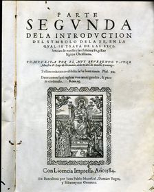 Introduction of the Symbol of faith cover of the second part of the work by Fray Luis de Grana…
