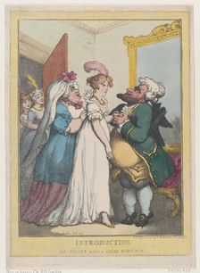 Introduction, or Moses with a Good Bargain, July 23, 1806., July 23, 1806. Creator: Thomas Rowlandson