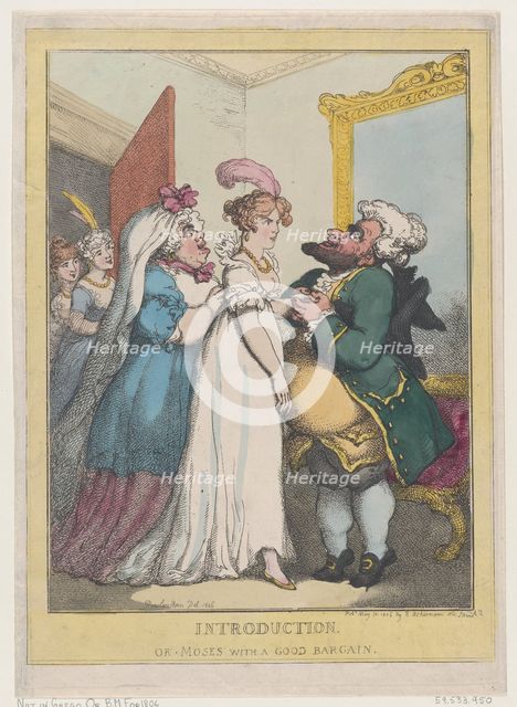 Introduction, or Moses with a Good Bargain, July 23, 1806., July 23, 1806. Creator: Thomas Rowlandson.