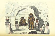 Inuit family in their igloo, 1825. Creator: Unknown