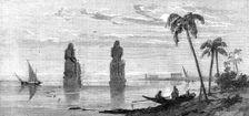 Inundation of the Nile: colossal statues in the Plain of Thebes, 1861. Creator: Richard Principal Leitch