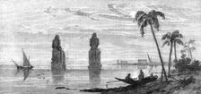 Inundation of the Nile: colossal statues in the Plain of Thebes, 1861. Creator: Richard Principal Leitch