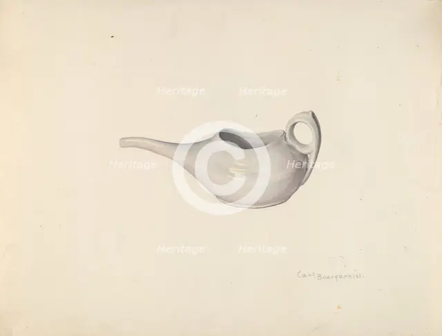 Invalid's Feeding Cup, c. 1939. Creator: Carl Buergerniss.
