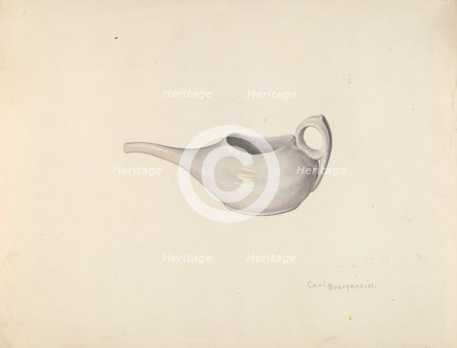Invalid's Feeding Cup, c. 1939. Creator: Carl Buergerniss.
