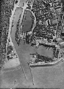 Invasion barges massed in Boulogne harbour, France, 1940 (1943)
