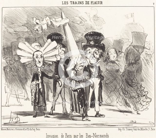Invasion de Paris par les Bas-Normands, 1852. Creator: Honore Daumier.
