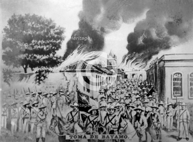 Invasion of Bayamo, (1850s), 1920s. Artist: Unknown